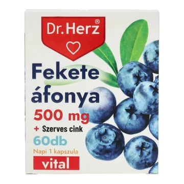 Dr. Herz Fekete Áfonya 500 mg + Szerves Cink 